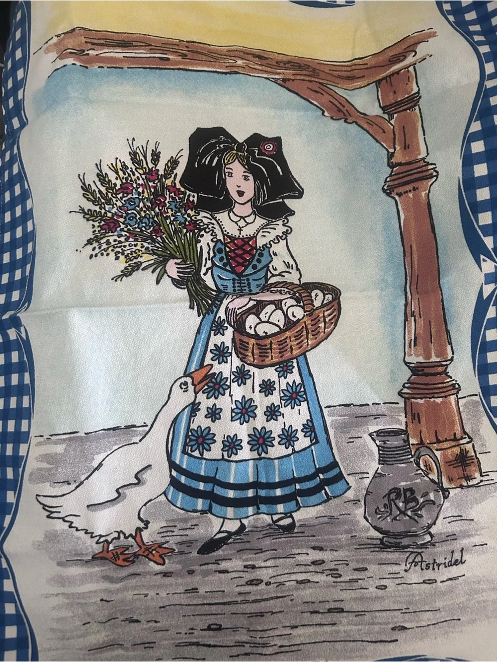 Accent traditional Alsatian-Astridel motif kitchen tea towel!